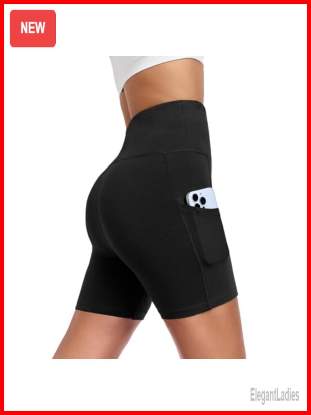 High Waist Tummy Control Yoga Shorts with Pockets Athletic Biker Running
